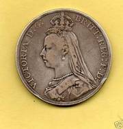 1 OZ Silver coin Victoria Crown 1889 XF  rare