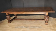 Large Refectory Table - French Farmhouse Oak Kitchen Dining Tables